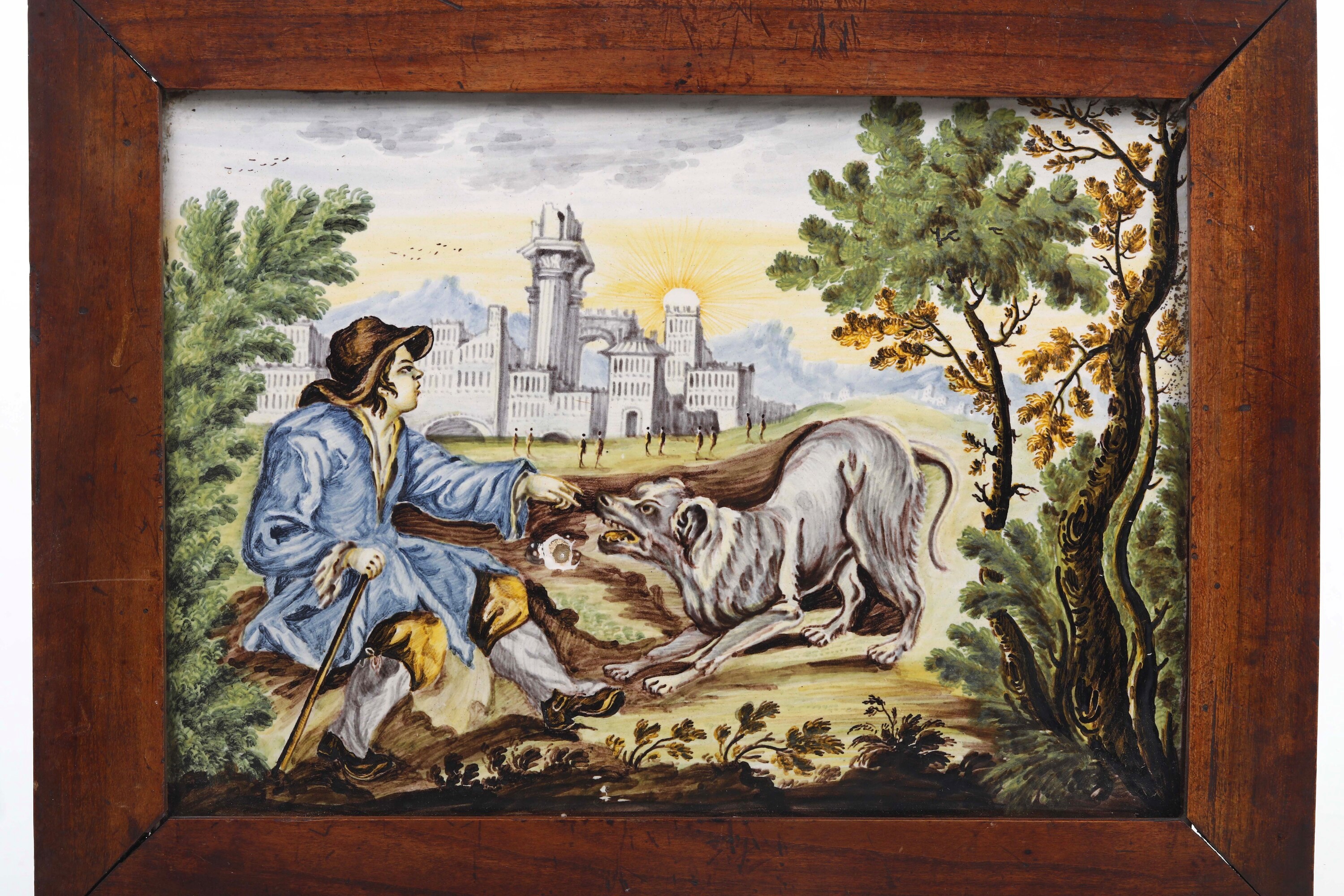 Castelli, Targa decorativa in maiolica, fine del XVIII secolo