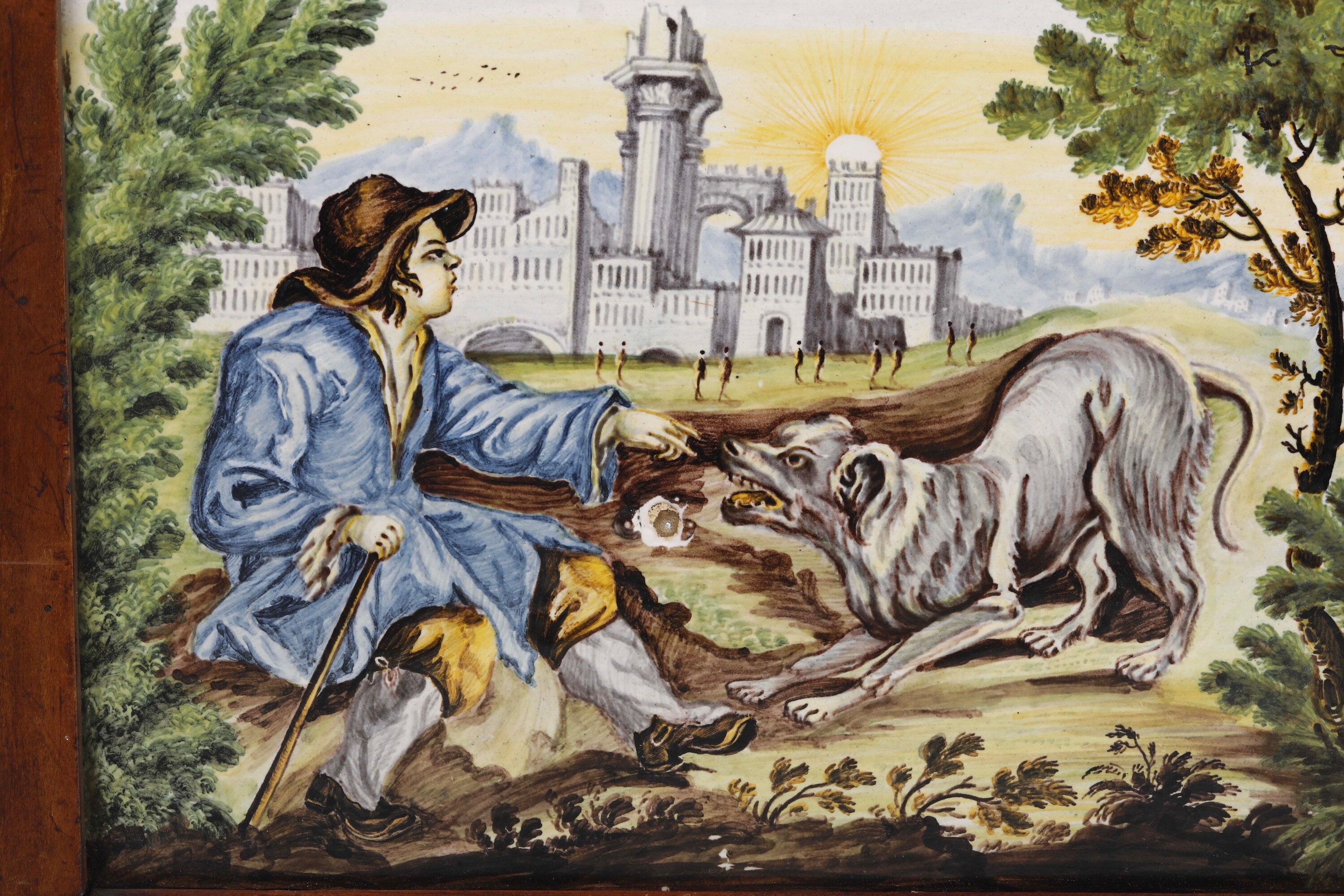 Castelli, Targa decorativa in maiolica, fine del XVIII secolo