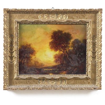 Zagoskin, Paesaggio, olio su tavola