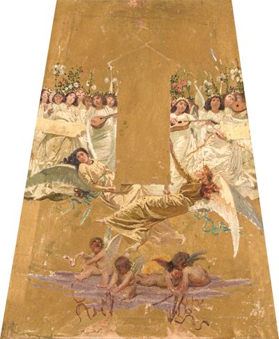 Bozzetto per la decorazione della cupola della Basilica della Santa Casa di Loreto, olio su tela