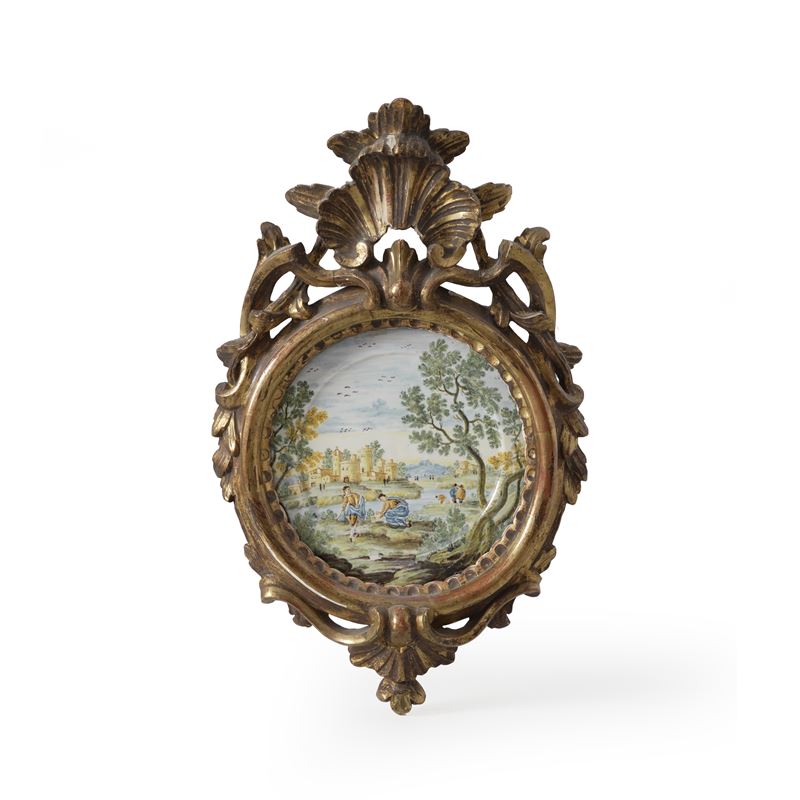 Piatto Castelli con cornice  - Auction Antiques - Cambi Casa d'Aste