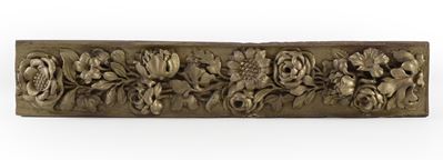 Fregio floreale, legno intagliato, XIX-XX secolo