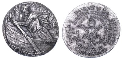 VATICANO, Medaglia in argento commemorativa del viaggio di Paolo VI in Australia, 1970