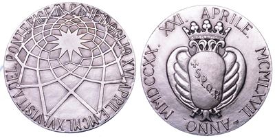 Medaglia in argento, Visita al Campidoglio, Vaticano, Paolo VI, 1967