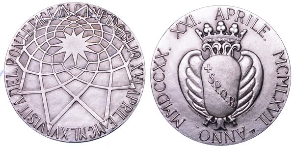 VATICANO. PAOLO VI, 1963-1978. Medaglia in argento 1967. Visita al campidoglio.