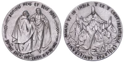 Medaglia in argento commemorativa, Paolo VI, Vaticano, 1964
