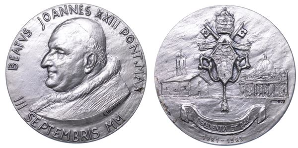 VATICANO. GIOVANNI XXIII, 1958-1963. Medaglia in argento 2000. Beatificazione.