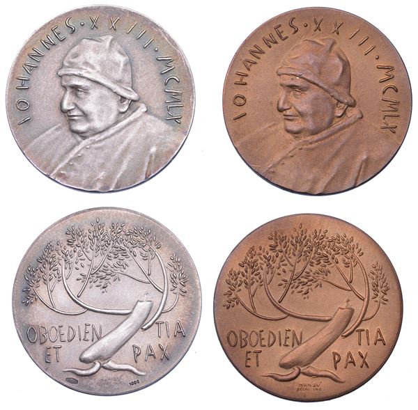 VATICANO. GIOVANNI XXIII, 1958-1963. Lotto di 2 medaglie.