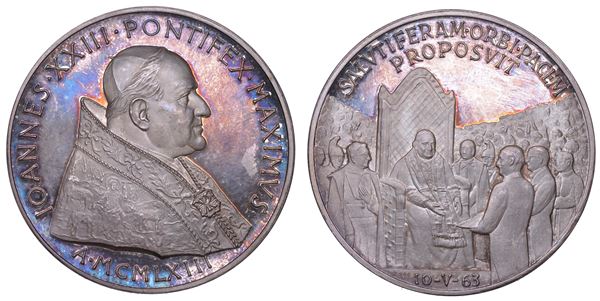 VATICANO. GIOVANNI XXIII, 1958-1963. Medaglia in argento 1963. Premio Balzan.