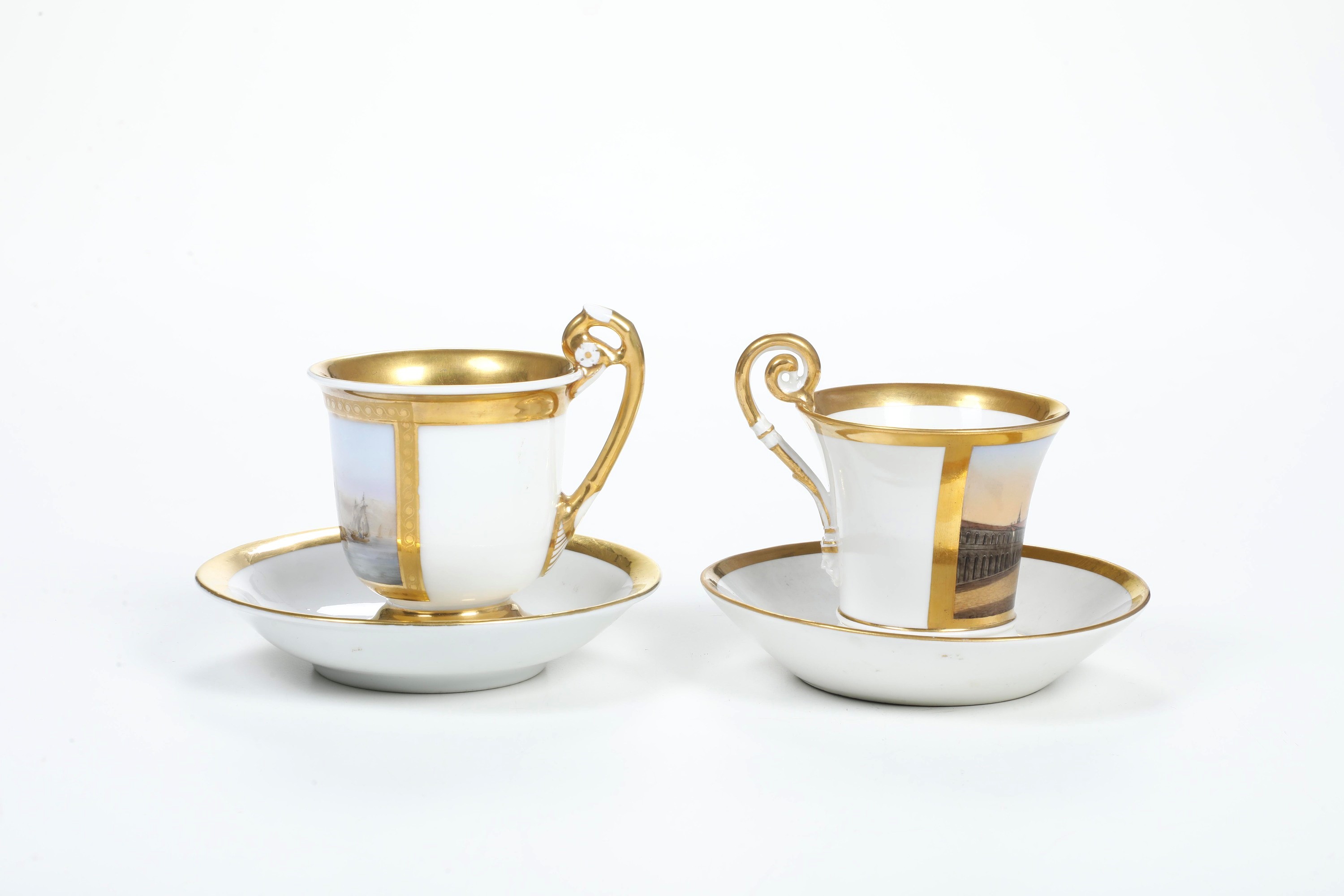Manifattura di Nymphenburg, Tazza con piattino con veduta di Monaco di Baviera