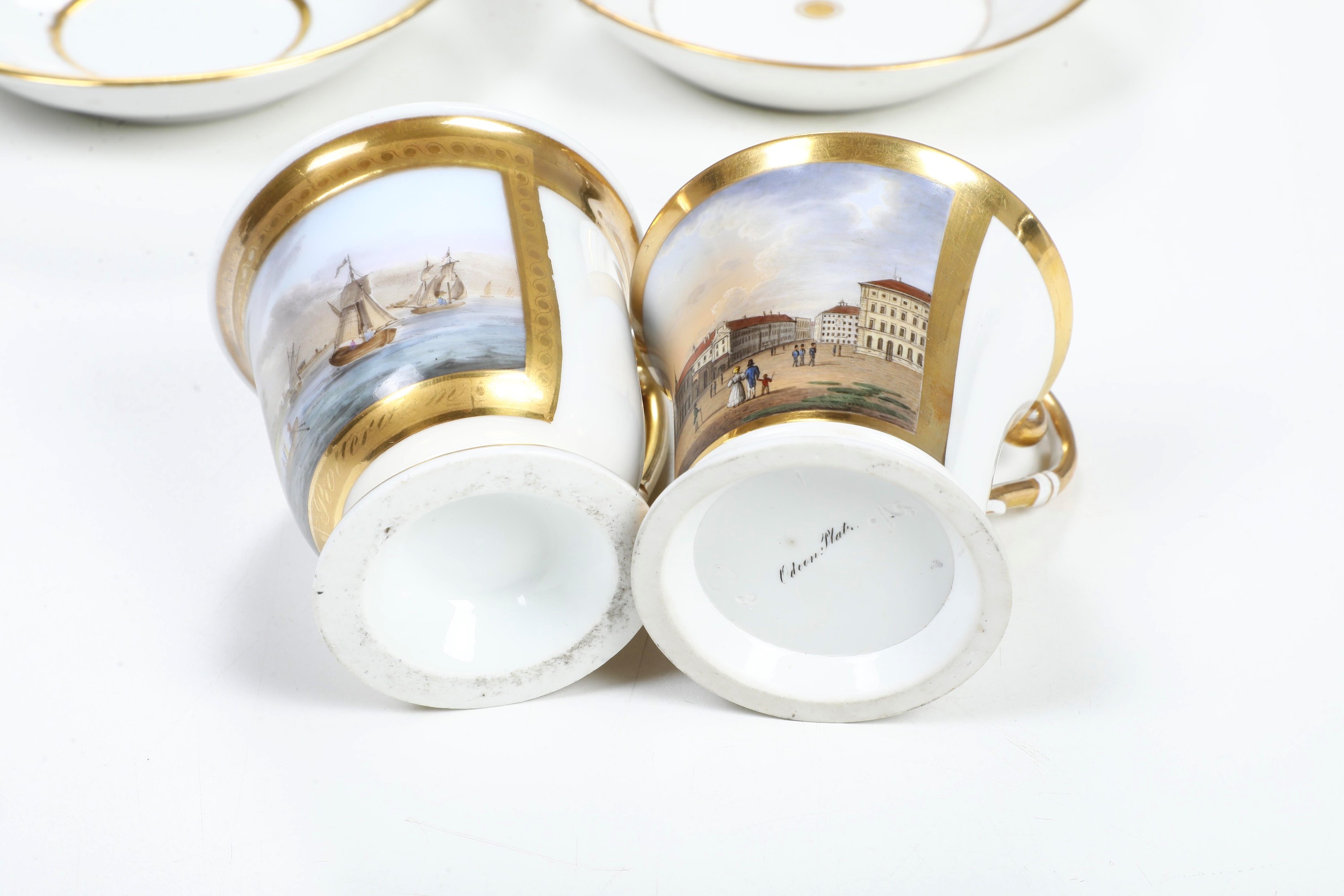 Manifattura di Nymphenburg, Tazza con piattino con veduta di Monaco di Baviera