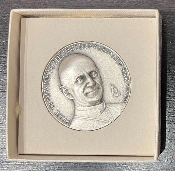 VATICANO. PAOLO VI, 1963-1978. Medaglia in argento 1965. Viaggio all’ONU.