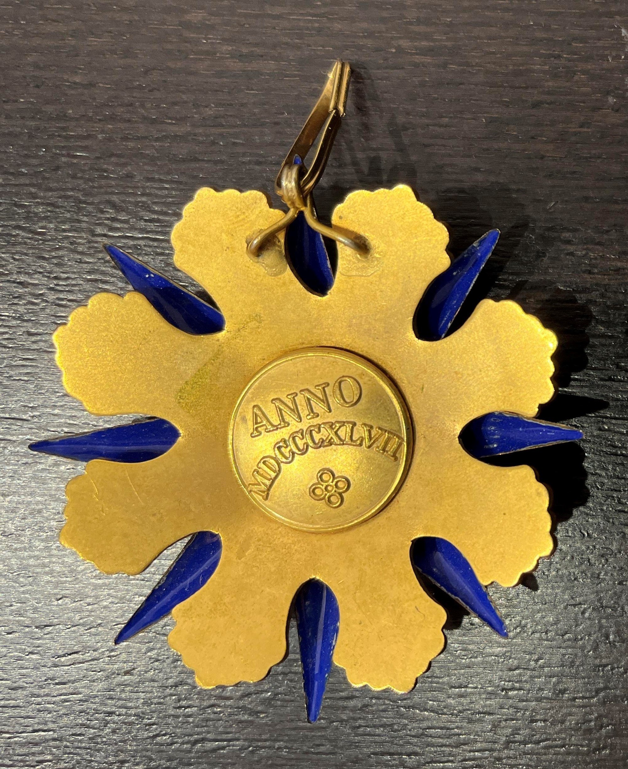 Stato Pontificio, Pio IX (1846-1878), Placca dell'Ordine Piano 1847 in metallo dorato e smalti