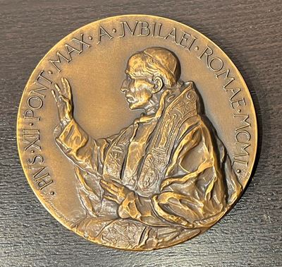 PIO XII, Medaglia in bronzo, 1950, Anno Santo