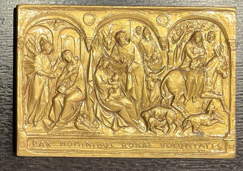 VATICANO - SCENE CRISTOLOGICHE. Placcha uniface in bronzo dorato.  - Asta Numismatica Light - Cambi Casa d'Aste