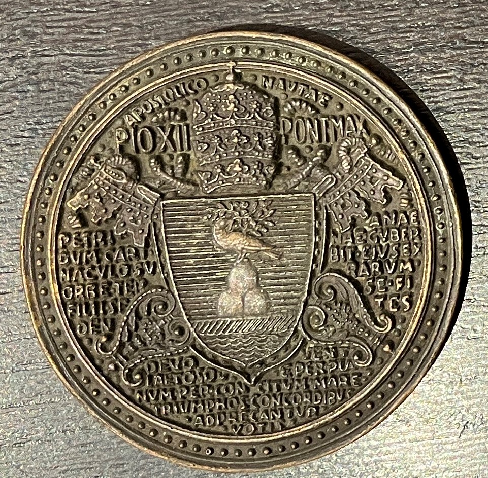De Jaeger, Medaglia in bronzo dedicata a Pio XII, 1939