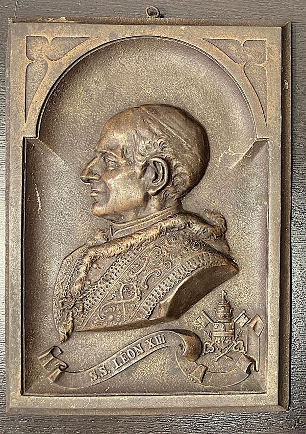 ROMA. LEONE XIII, 1878-1903. Grande placca in bronzo.