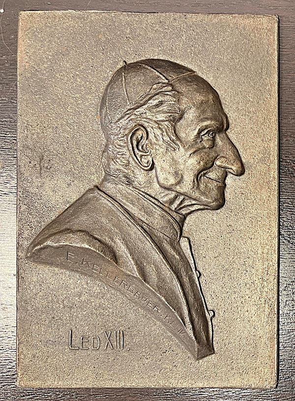 ROMA. LEONE XIII, 1878-1903. Grande placca in bronzo.