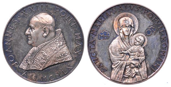 VATICANO. GIOVANNI XXIII, 1958-1963. Medaglia in argento 1960. Salus Populi Romani.