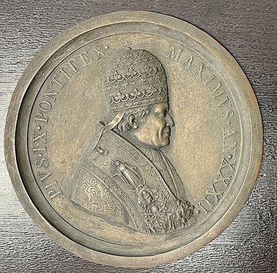 Stato Pontificio, Pio IX, 1846-1878, Grande placca uniface in bronzo A. XXXII