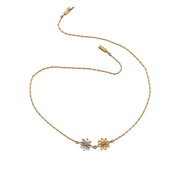 Diamond and gold necklace