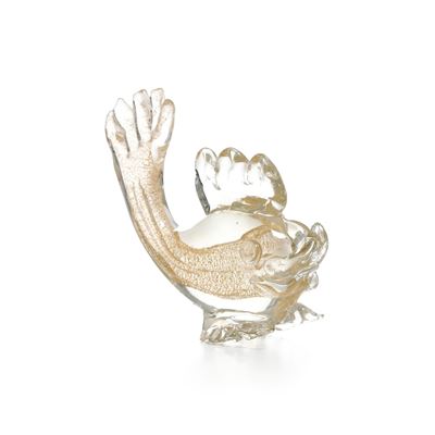 Murano, Soprammobile a forma di pesce in vetro pesante con inclusione di foglia oro, XX secolo