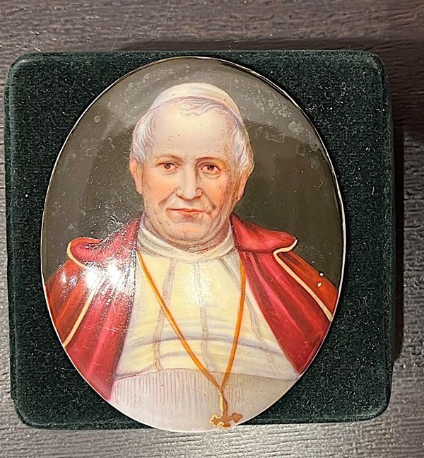 STATO PONTIFICIO. PIO IX, 1846-1878. Placca ovale in ceramica.