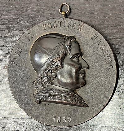 Pio IX, Medaglia in bois durci, 1859, Stato Pontificio