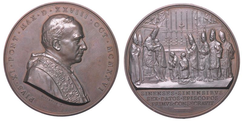 VATICANO. PIO XI, 1922-1939. Medaglia in bronzo 1926. Martiri cinesi.  - Auction Light Numismatics - Cambi Casa d'Aste
