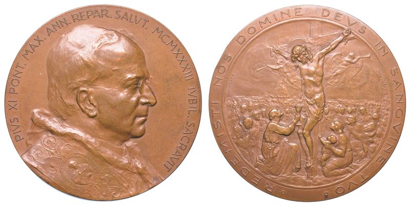 VATICANO. PIO XI, 1922-1939. Medaglia in bronzo 1933. Giubileo.  - Asta Numismatica Light - Cambi Casa d'Aste