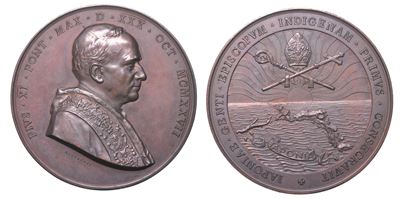 Mistruzzi, Medaglia in bronzo commemorativa dell'elezione del primo vescovo giapponese, 1927