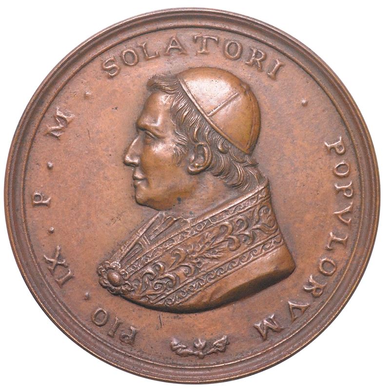 STATO PONTIFICIO. PIO IX, 1846-1878. Medaglia uniface in bronzo.  - Asta Numismatica Light - Cambi Casa d'Aste