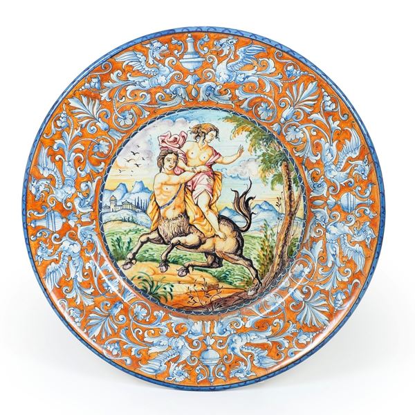 Grande piatto da parata. Montelupo, 1986.