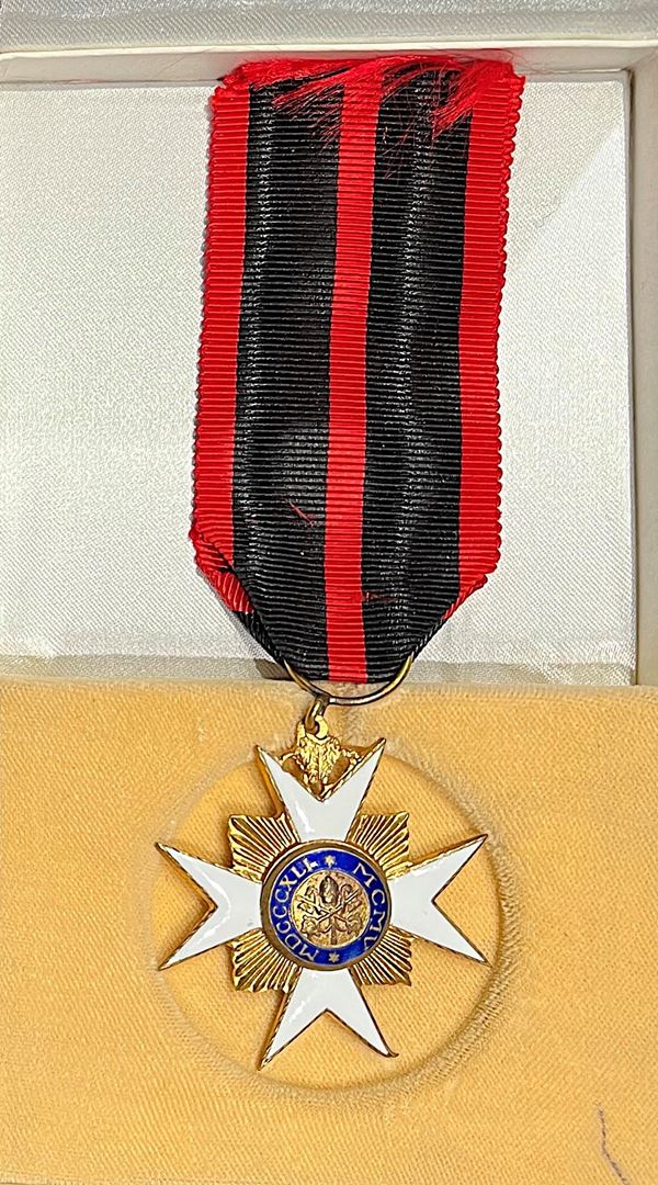 STATO PONTIFICIO. PIO X, 1903-1914. Onorificenza in bronzo dorato 1905. Ordine di San Silvestro.