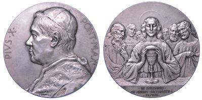 Medaglia in argento, Cinquantesimo anniversario del sacerdozio di Pio X (1903-1914), 1908
