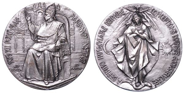VATICANO. PIO XII, 1939-1958. Medaglia in argento 1954. Dogma dell’Immacolata Concezione.