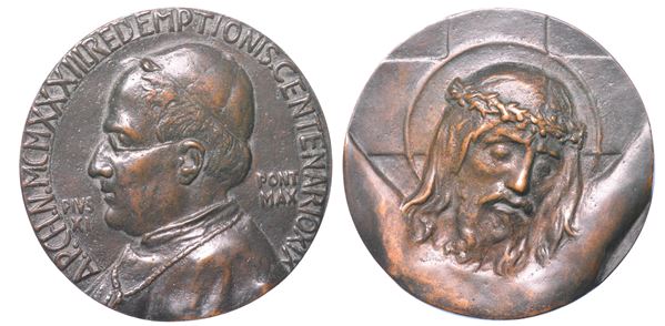 VATICANO. PIO XI, 1922-1939. Medaglia in bronzo 1933. Anno Santo.