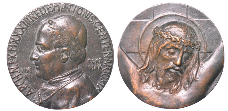 VATICANO. PIO XI, 1922-1939. Medaglia in bronzo 1933. Anno Santo.  - Auction Light Numismatics - Cambi Casa d'Aste
