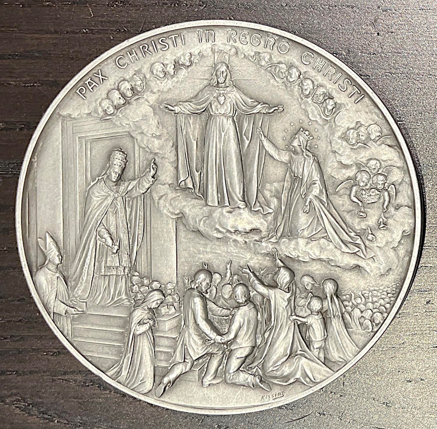 Pio XI, Medaglia in metallo bianco, Anno Santo 1925