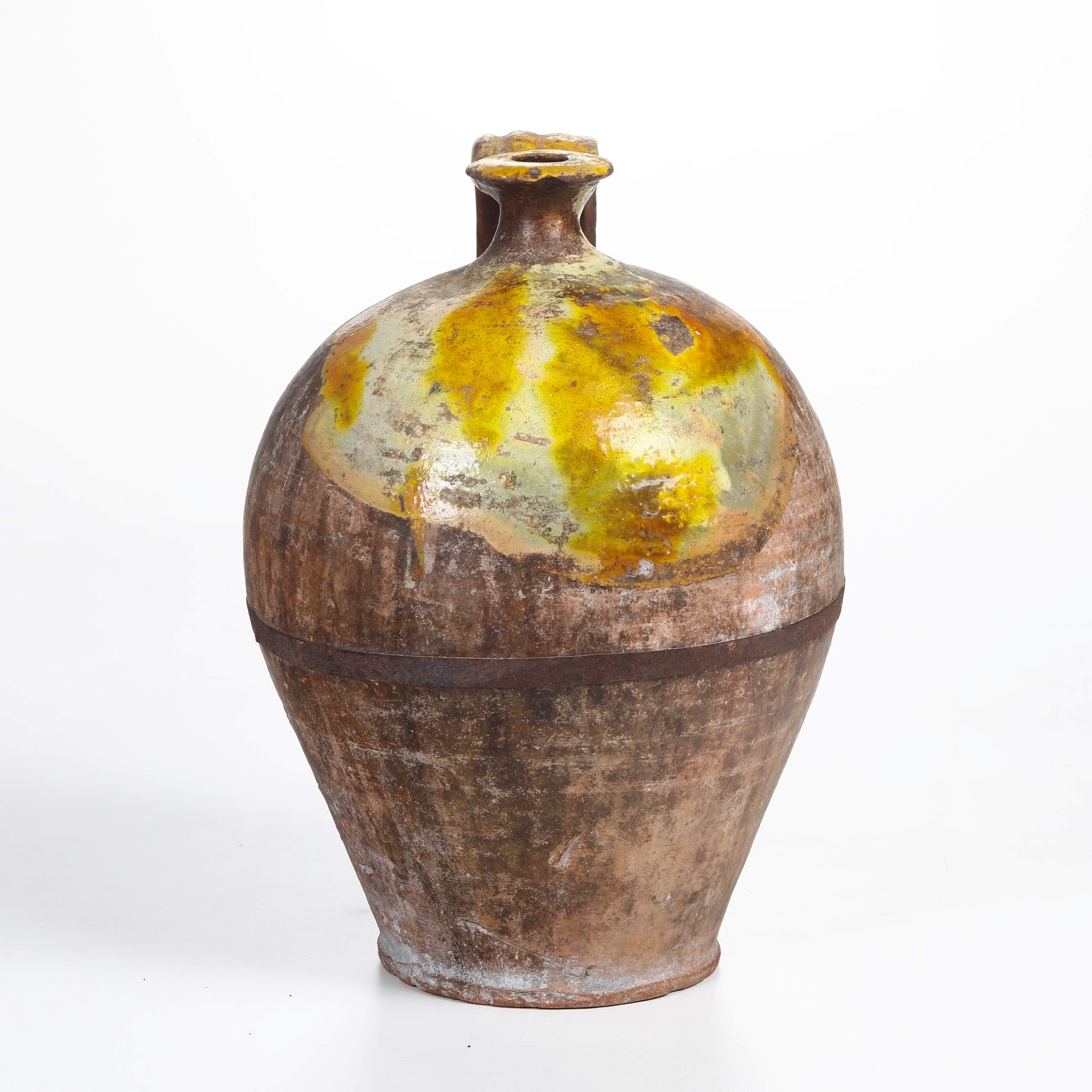 Orcio, Terracotta smaltata con rinforzo metallico, XIX secolo