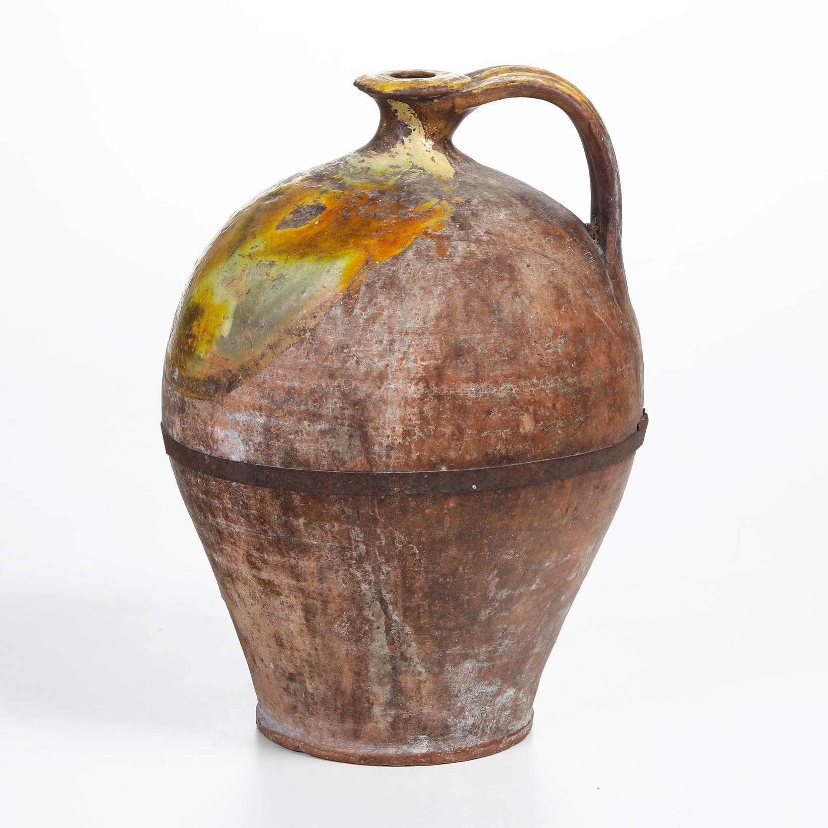 Orcio, Terracotta smaltata con rinforzo metallico, XIX secolo