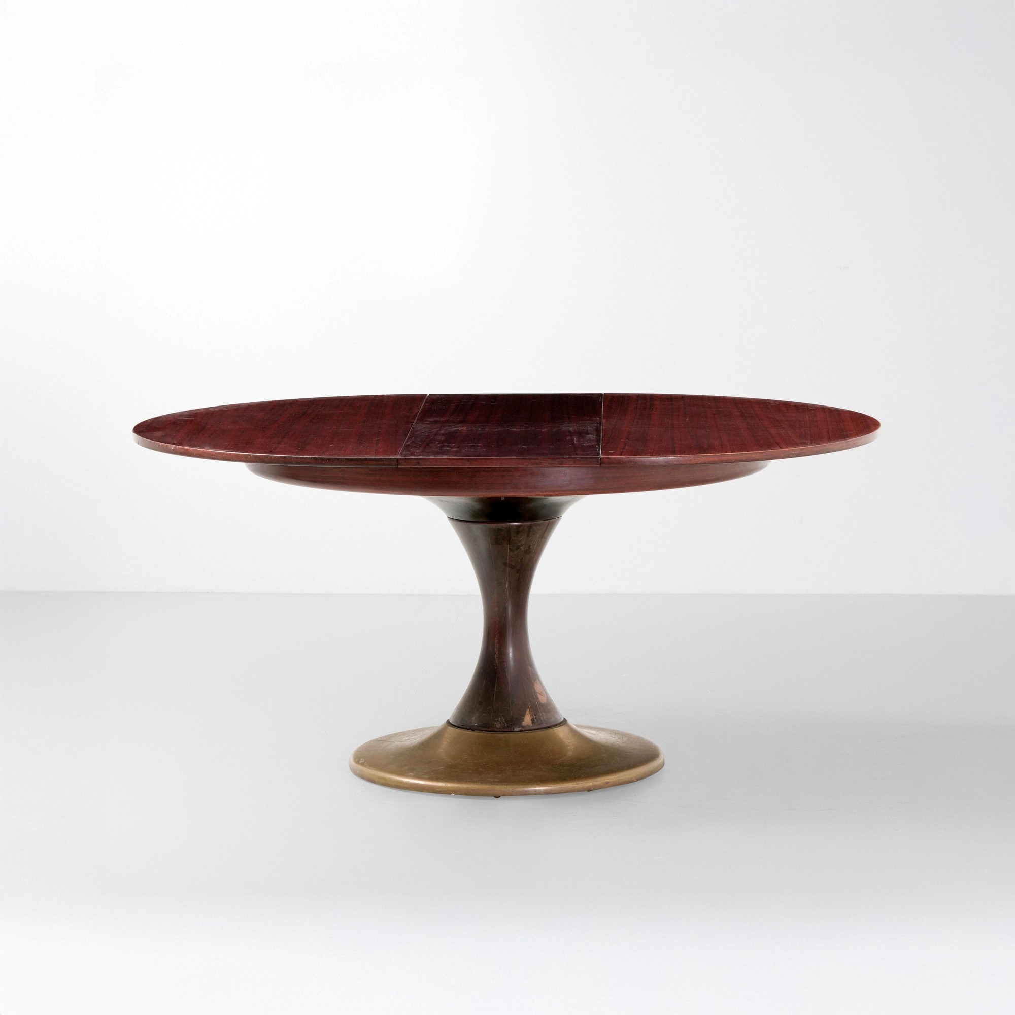 Tavolo allungabile in legno e ottone, produzione italiana, circa 1960