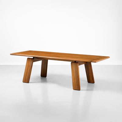 Tavolo in legno (struttura e piano), produzione italiana, ca. 1970