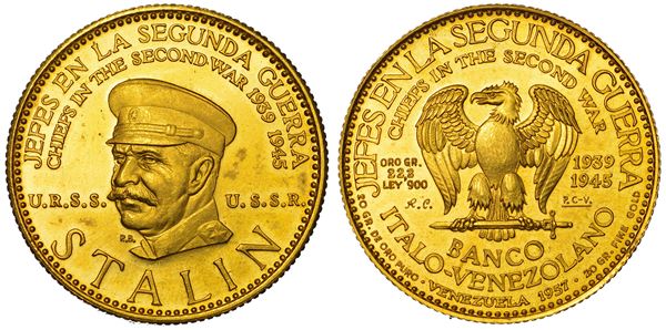 VENEZUELA. CHIEF IN THE SECOND WORLD WAR. Medaglia in oro 1957. Stalin.