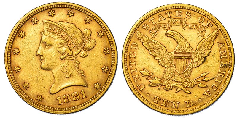 USA. REPUBLIC. 10 Dollars “Coronet Head” 1881.  - Auction Light Numismatics - Cambi Casa d'Aste