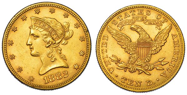 USA. REPUBLIC. 10 Dollars “Coronet Head” 1882.