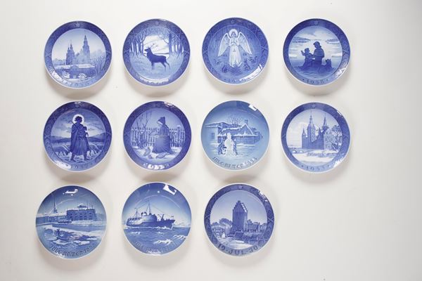 Undici piatti. Danimarca, Manifattura Royal Copenaghen, 1950-1960.