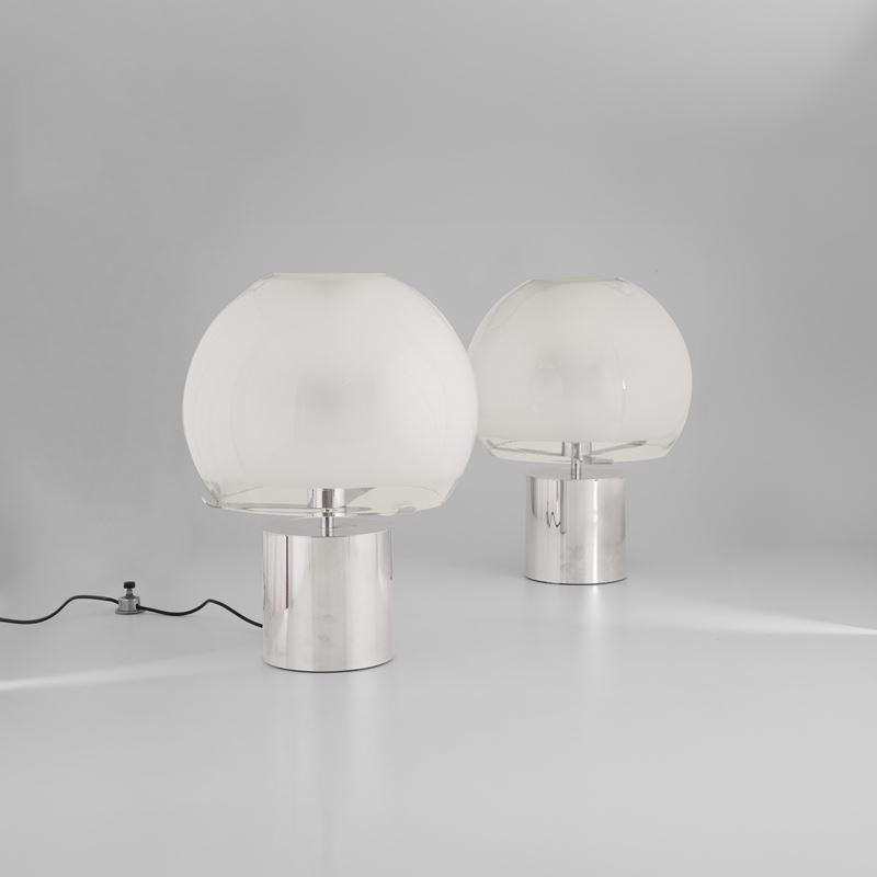 Luigi Caccia Dominioni : Due lampade da tavolo mod. LTA6 Porcino  - Asta Design - Cambi Casa d'Aste