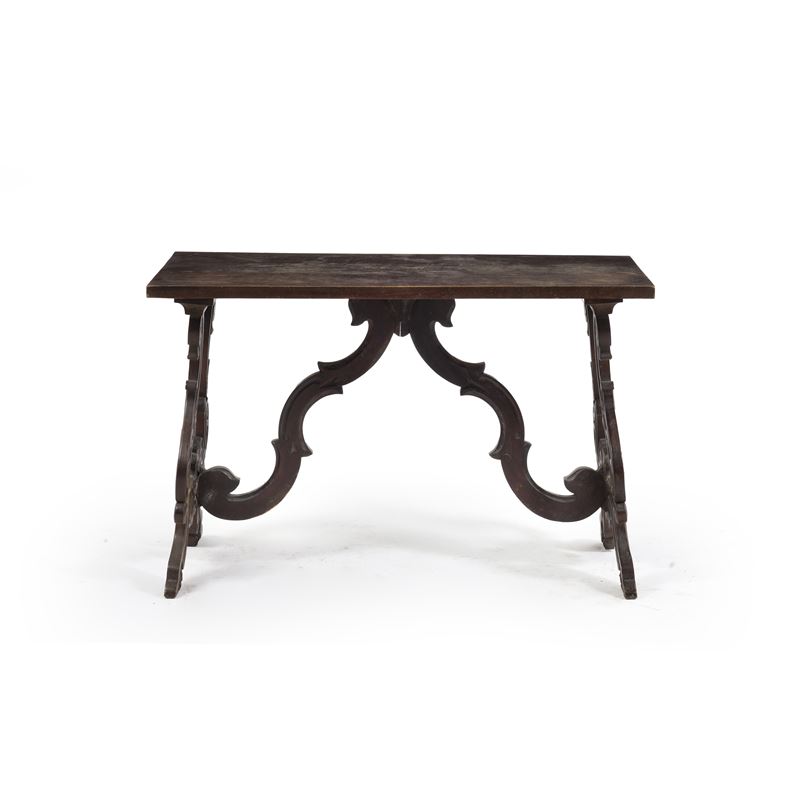 Tavolo fratino in legno gambe a lira, XIX-XX secolo  - Asta Antiquariato - Cambi Casa d'Aste