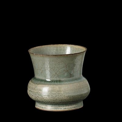 Vaso in porcellana craquelé celadon, Cina, XX secolo